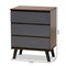 Baxton Studio Roldan Modern and Contemporary Two-Tone Walnut and Grey Finished Wood 3-Drawer Bedroom Chest 180-11204-Zoro - alternate 8